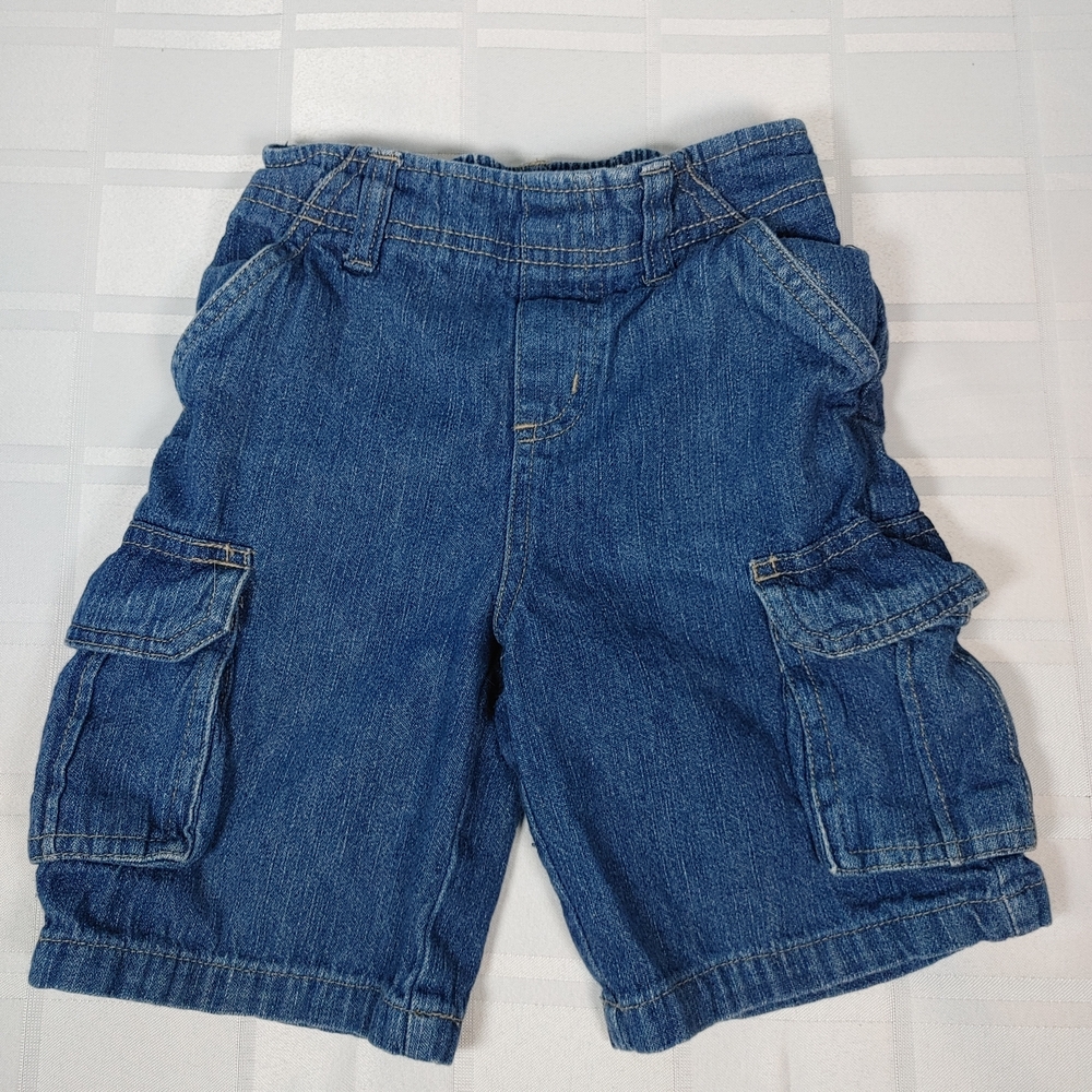 (4/$20) Garanimals Boy's 365 Kids Denim Cargo Shorts in Blue Size 4
